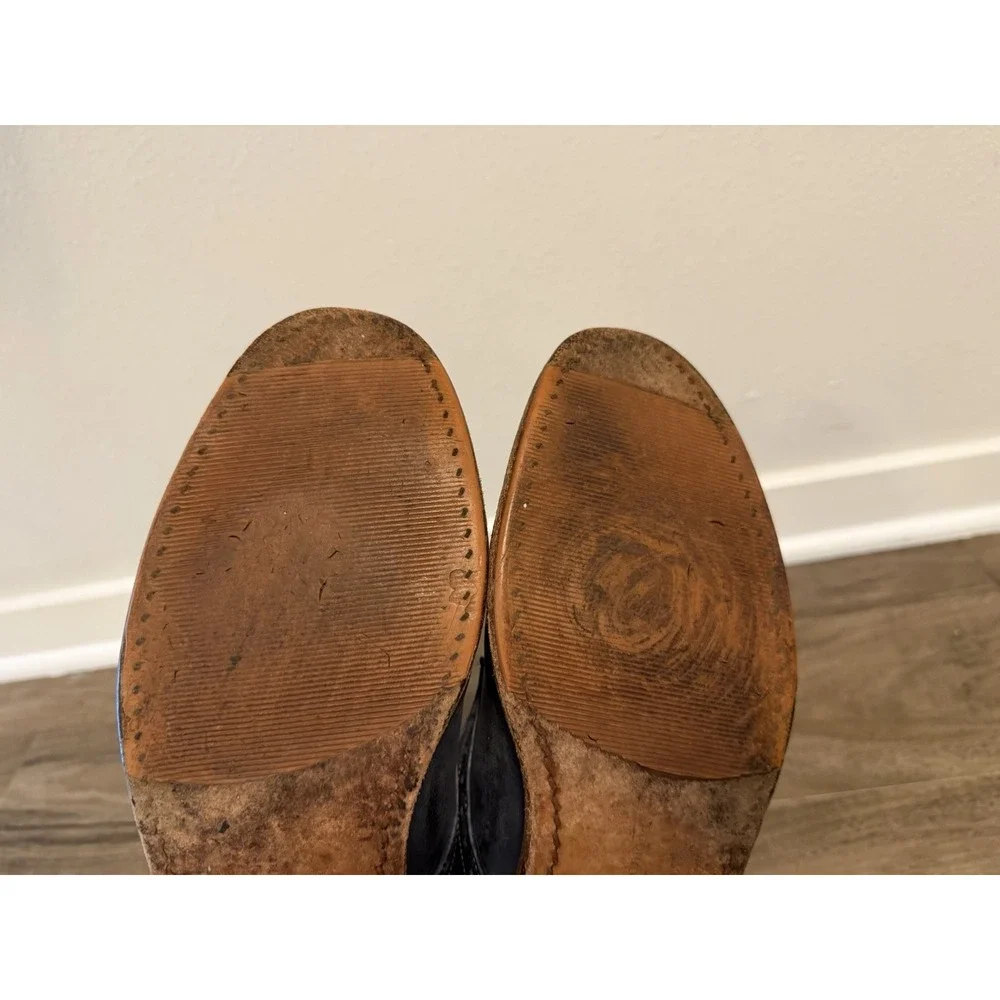Allen Edmonds Bainbridge Men Size 10.5D Navy Blue Cap Toe Derby Dress Shoes